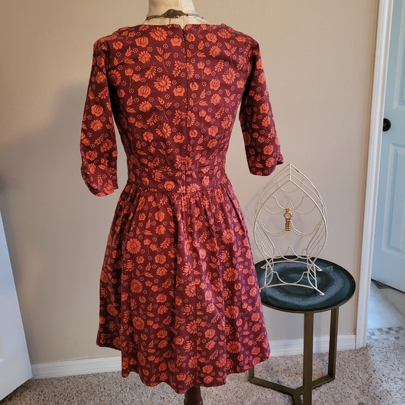 Mata Trends Orange and maroon dress - Picture 2 of 3